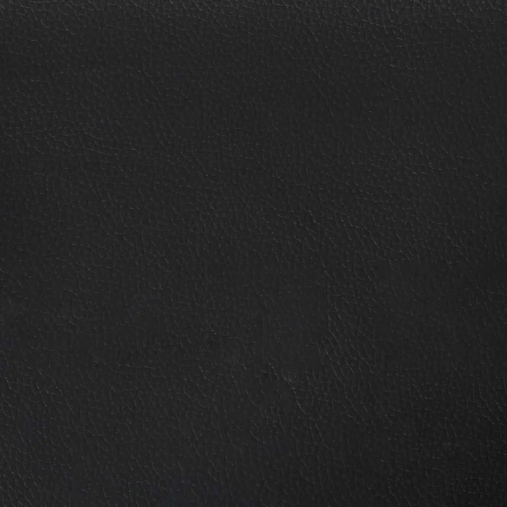 Black Faux Leather Sofa with Footstool
