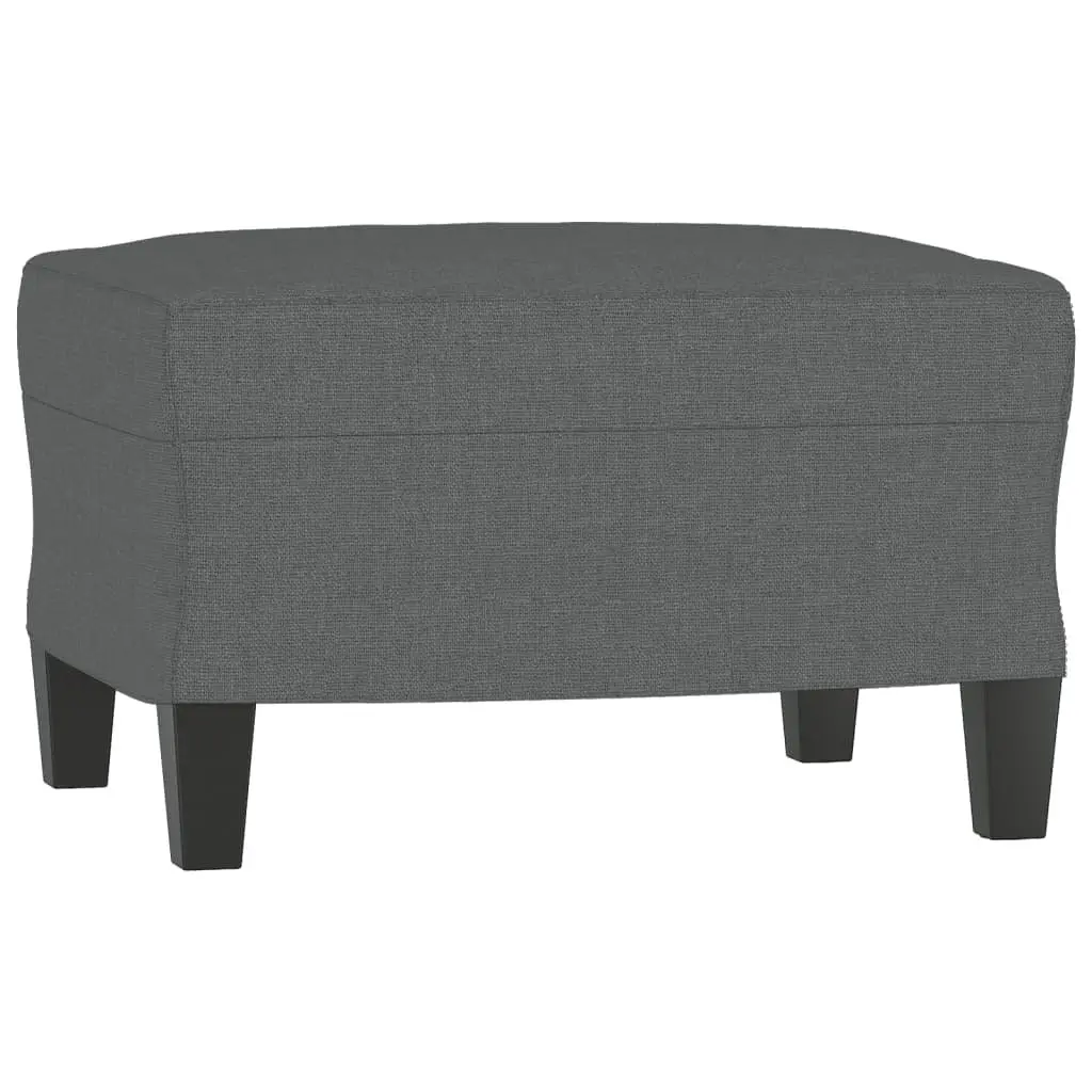 Grey Fabric Sofa Chair with Footstool Compact Size