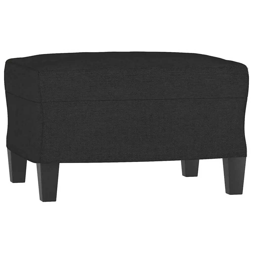 3-Seater Sofa with Footstool Black 180cm Living Room Furniture Modern Design