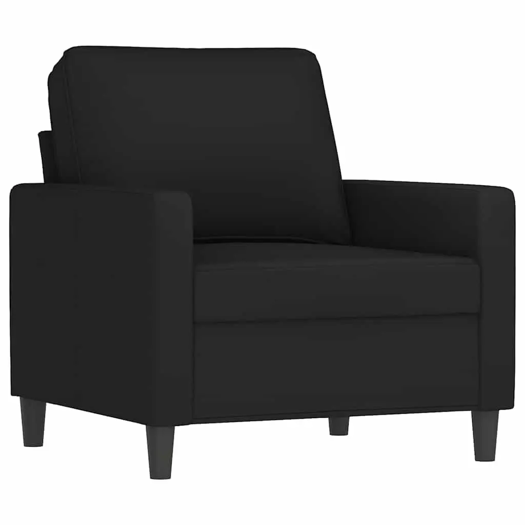Sofa Armchair Black Velvet 60cm with Footstool