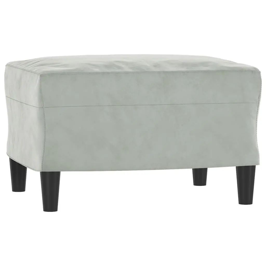 Grey 3-Seater Sofa with Footstool
