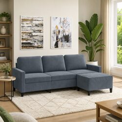 Friendly 3-Seater Sofa with Footstool for Relaxation