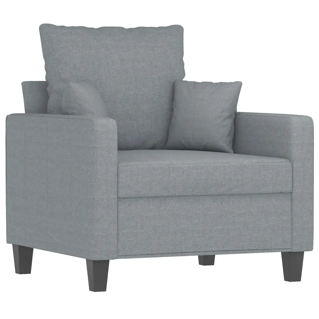 Grey Sofa Chair and Footstool