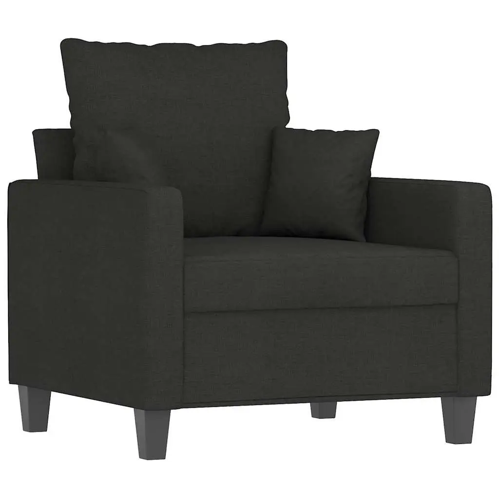 Black Sofa Chair and Footstool