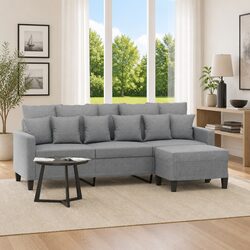 Find Your Comfort with a Grey 3-Seater Sofa and Footstool