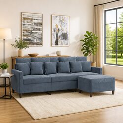 A Friendly Choice: Grey Velvet 3-Seater Sofa Set