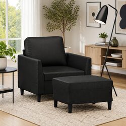 Your New Favorite Black Sofa Chair with Footstool