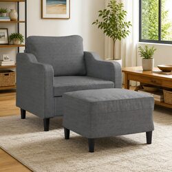 Your Perfect Grey Sofa Chair with Matching Footstool