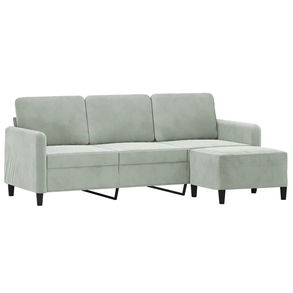 3-Seater Sofa with Footstool