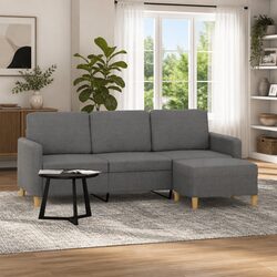 Your Grey 3-Seater Sofa with Footstool Awaits