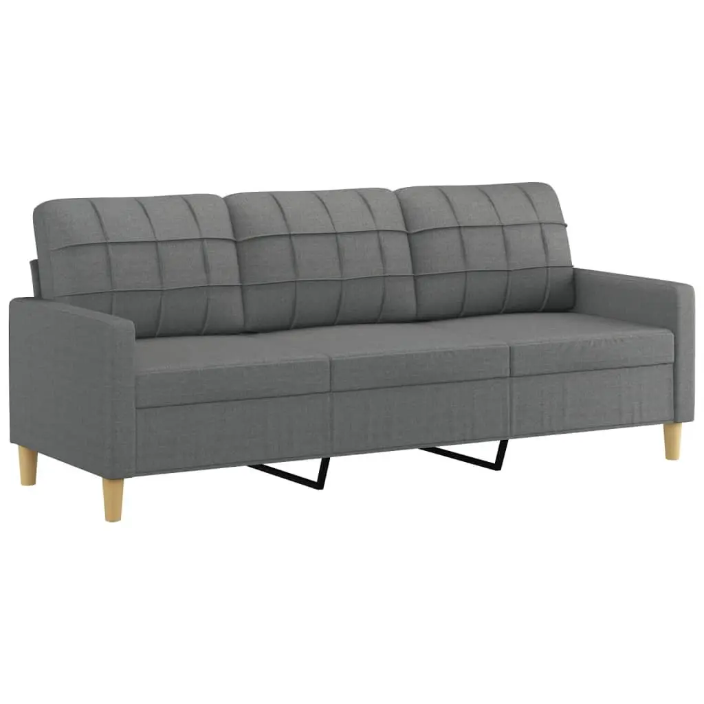 3-Piece Sofa Set in Grey Fabric