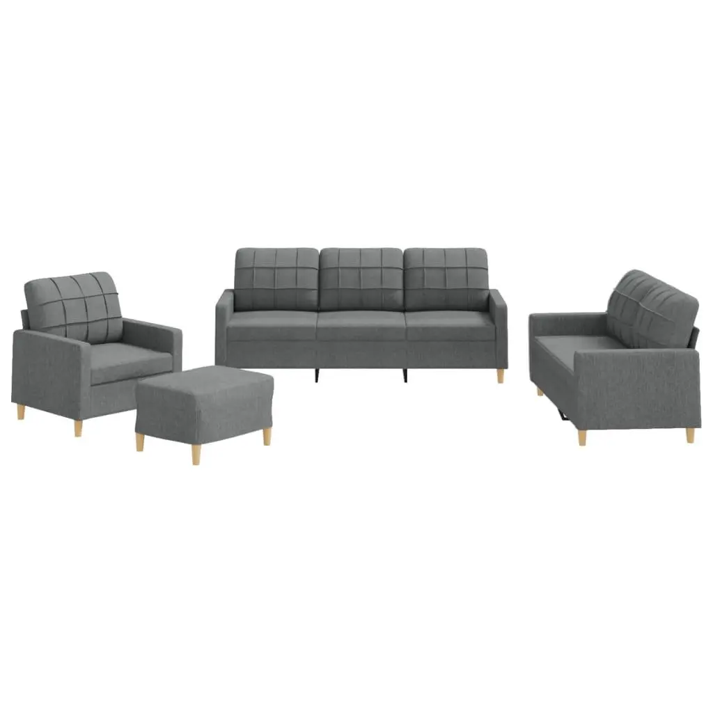 4 Piece Grey Sofa Set