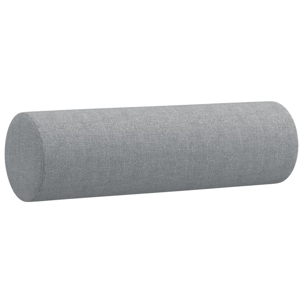 3 Piece Sofa Set Grey Fabric Living Room Couch with Pillows Comfortable Seating