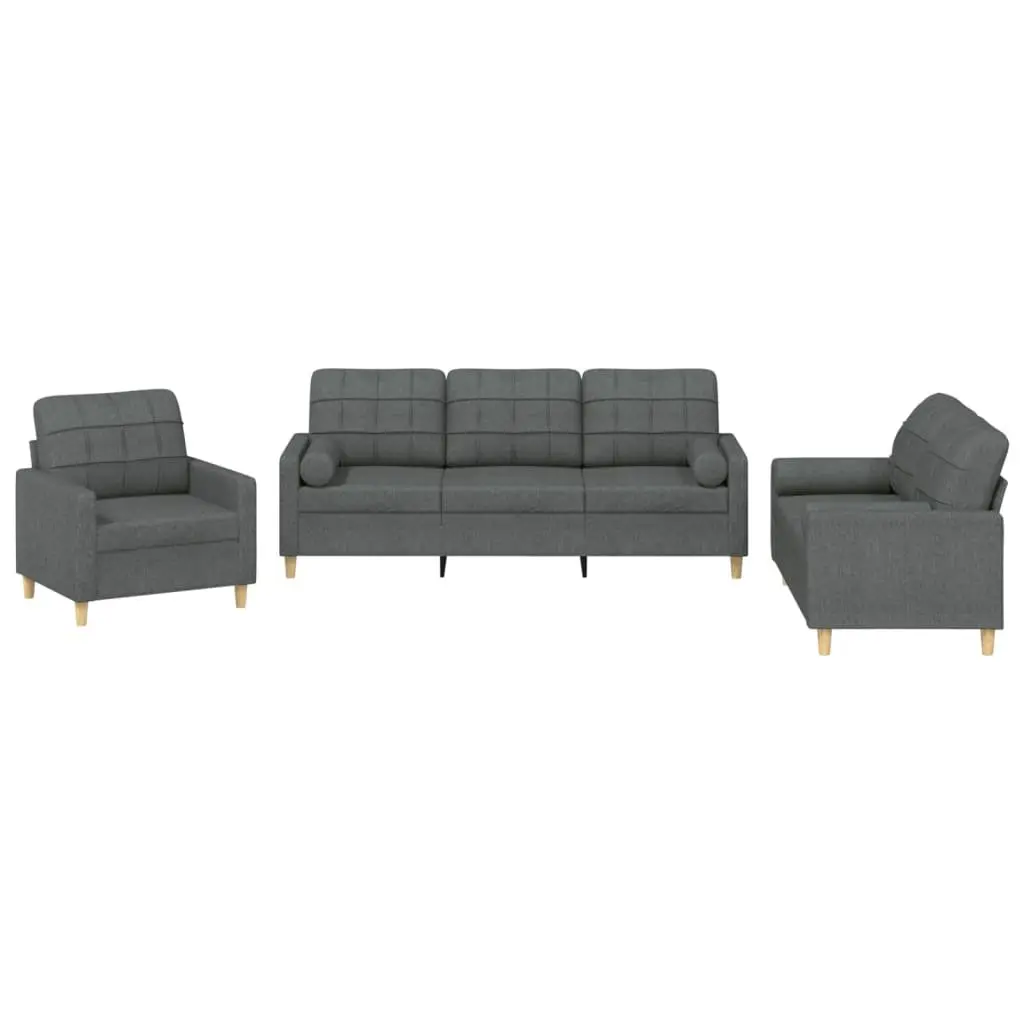 3 Piece Grey Sofa Set
