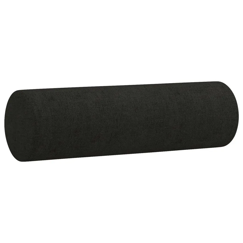Black Fabric Sectional Sofa Set 3 Piece with Pillows and Armrests