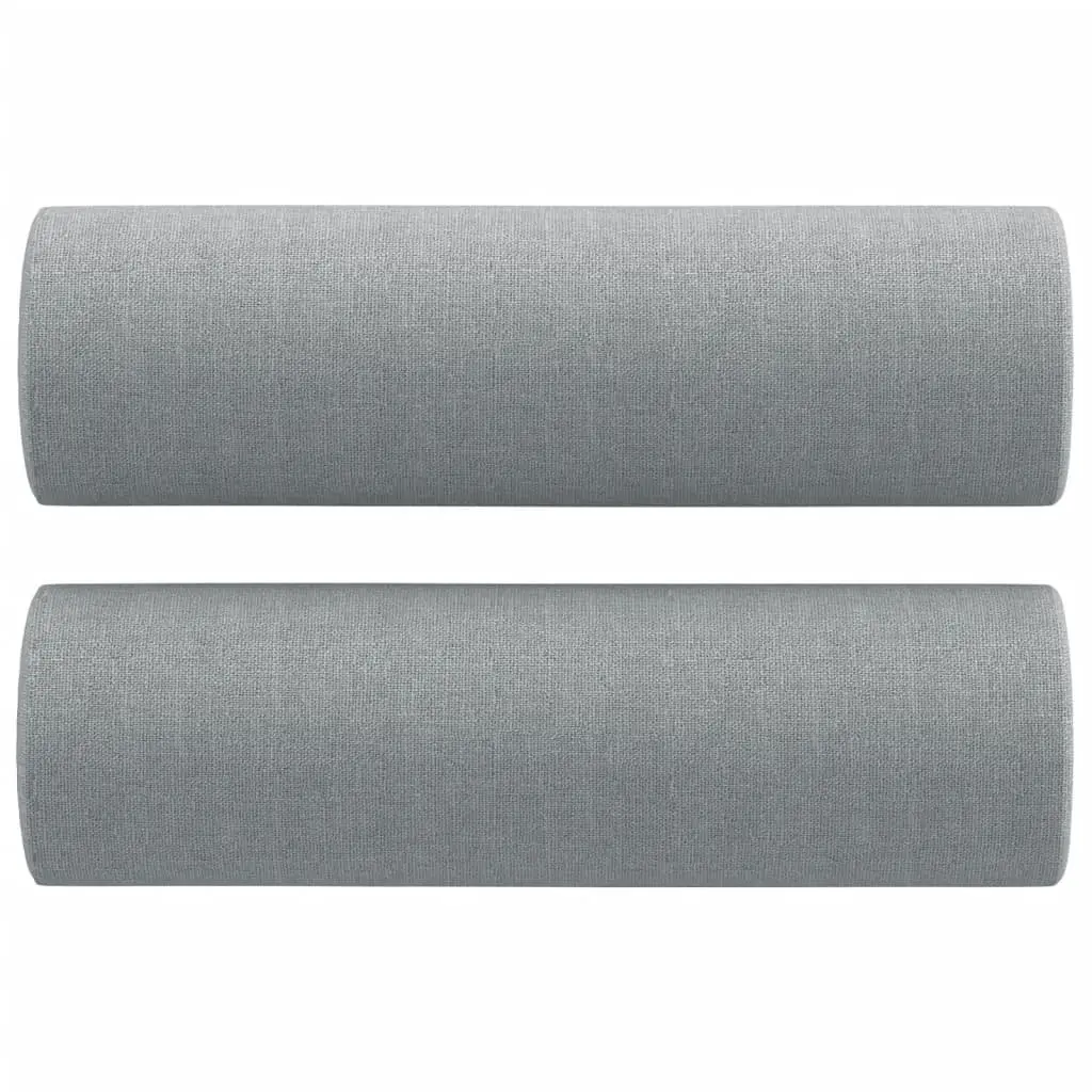 Grey Fabric Lounge Suite 4 Piece Set with Ottoman Footstool and Pillows