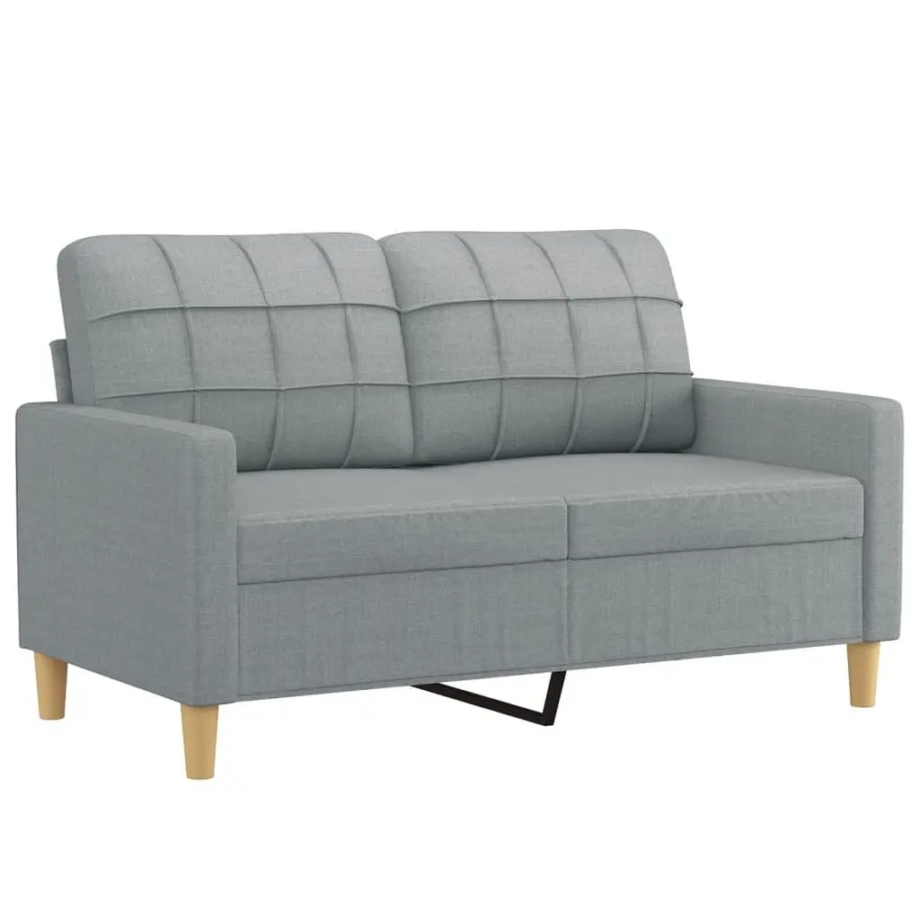 2 Piece Sofa Set Grey Fabric Living Room Furniture Lounge Seating Cushions