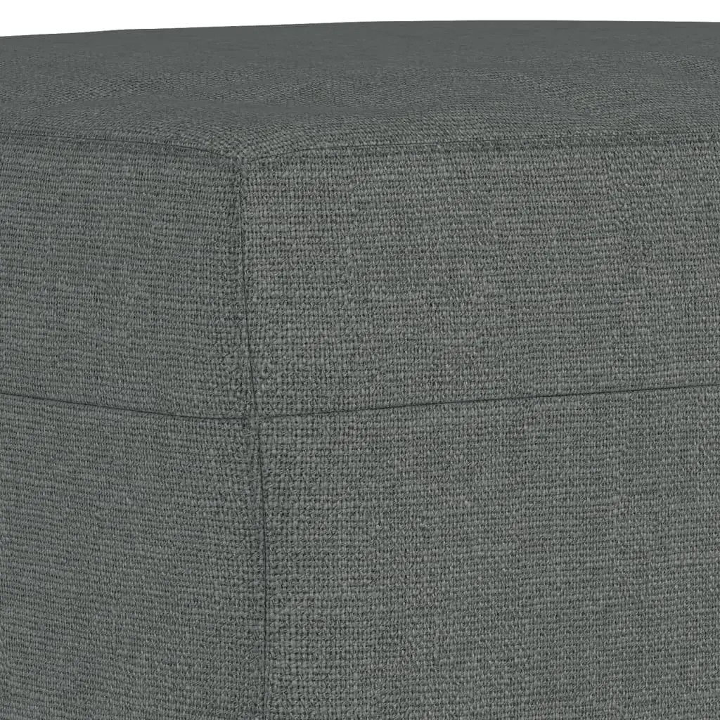 3 Piece Sofa Set Grey Fabric Couch with Pillows and Footstool Compact Living Room Seating