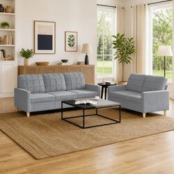 Create a Cozy Atmosphere with a 2 Piece Grey Sofa Set