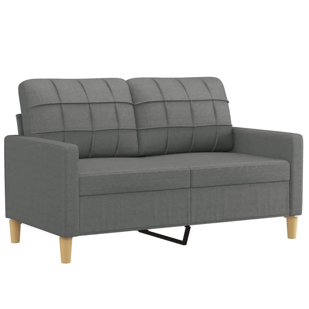 2 Piece Sofa Set Grey Fabric Modern Minimalist Living Room Seating Lounge Suite