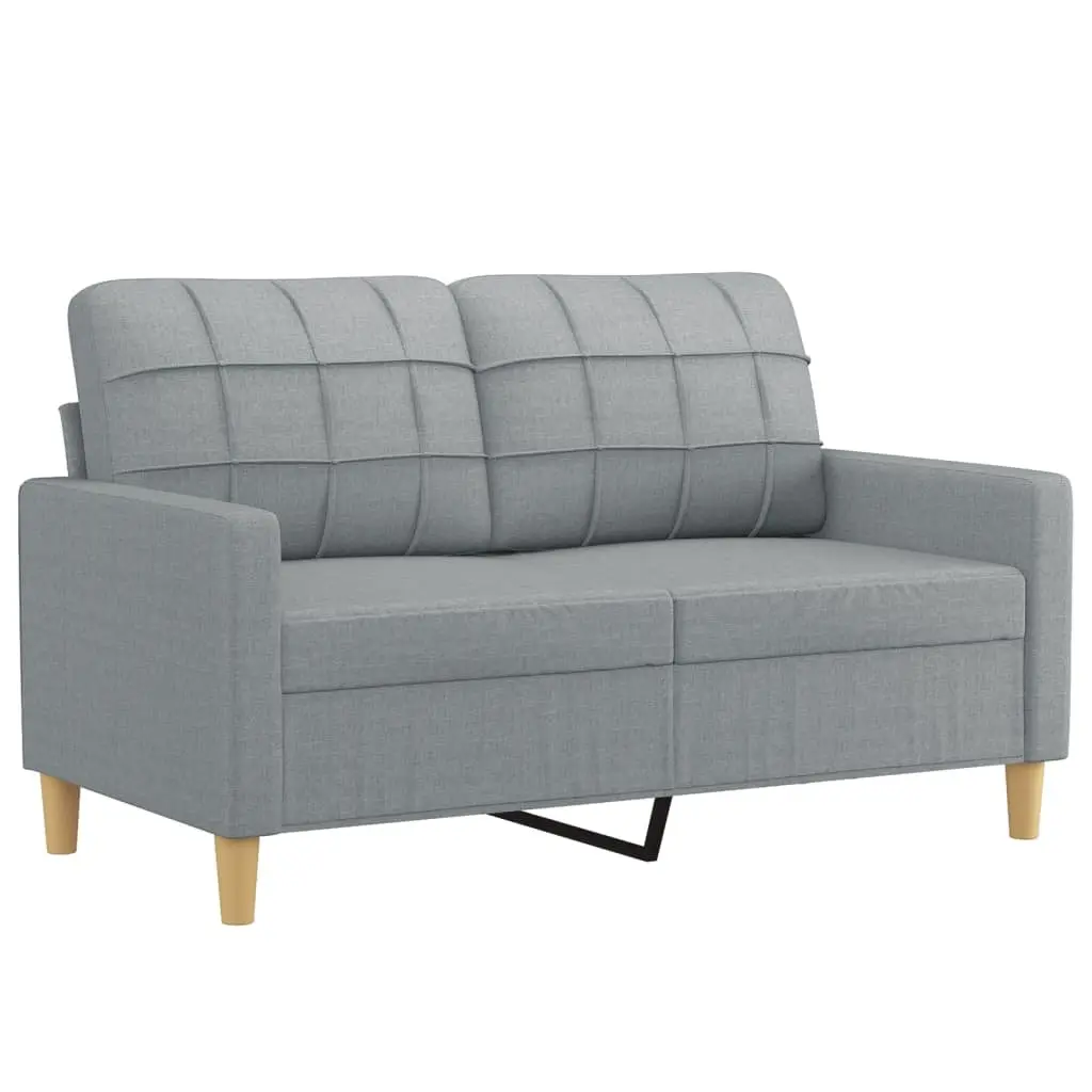 Grey Fabric Sofa Set 2 Piece Couch Lounge Suite with Pillows