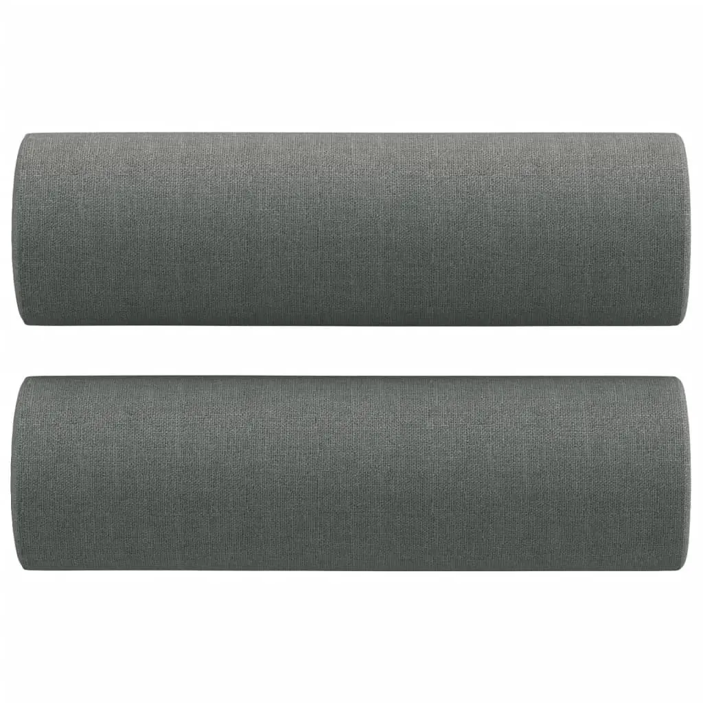 Grey Fabric 3 Piece Lounge Sofa Set with Pillows and Footstool for Living Room