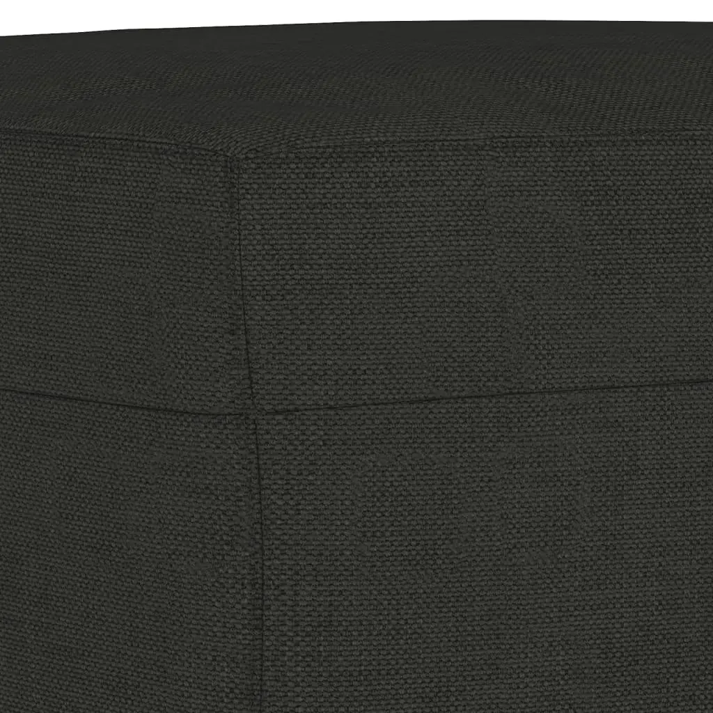 Black Fabric Lounge Suite 3 Piece Sofa Set with Pillows and Footstool