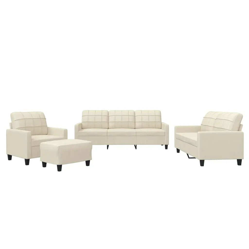 4 Piece Sofa Set with Footstool