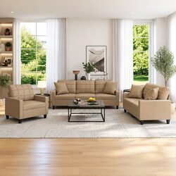 Your Friendly 3-Piece Sofa Set with Throw Pillows