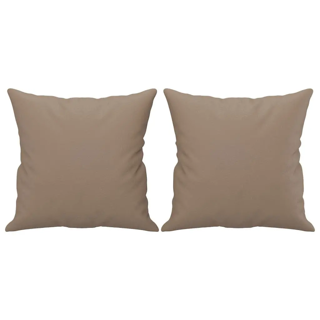3 Piece Sofa Set Brown Faux Leather Couch with Throw Pillows