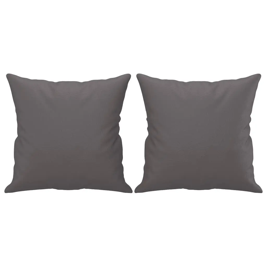 4 Piece Sofa Set Grey Faux Leather Couch with Throw Pillows and Footstool