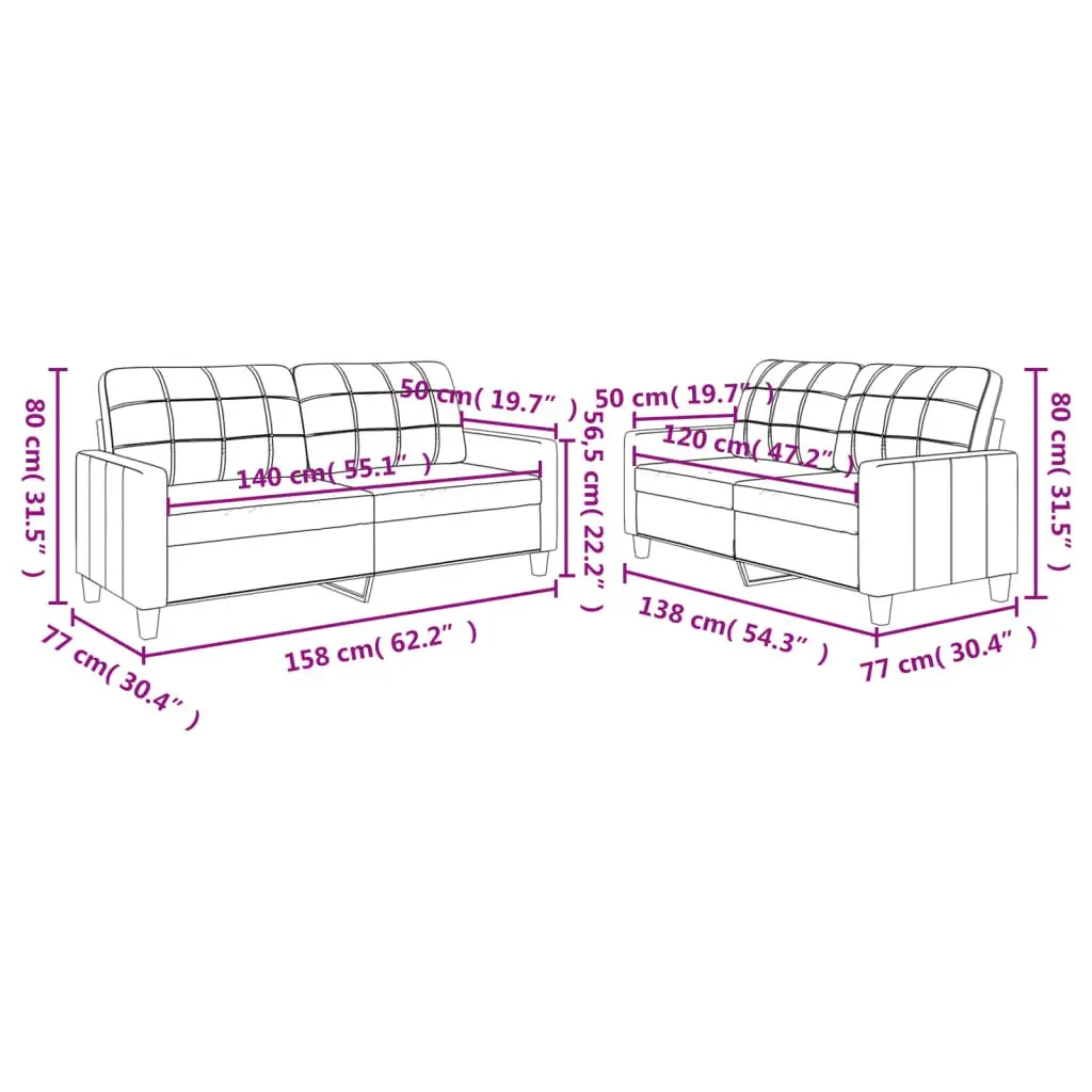 2 Piece Sofa Set