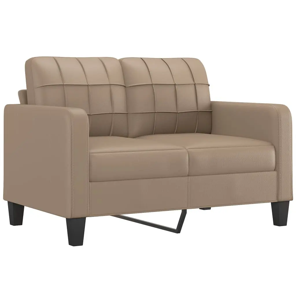 Sofa Set Brown Faux Leather 2 Piece Lounge Couch