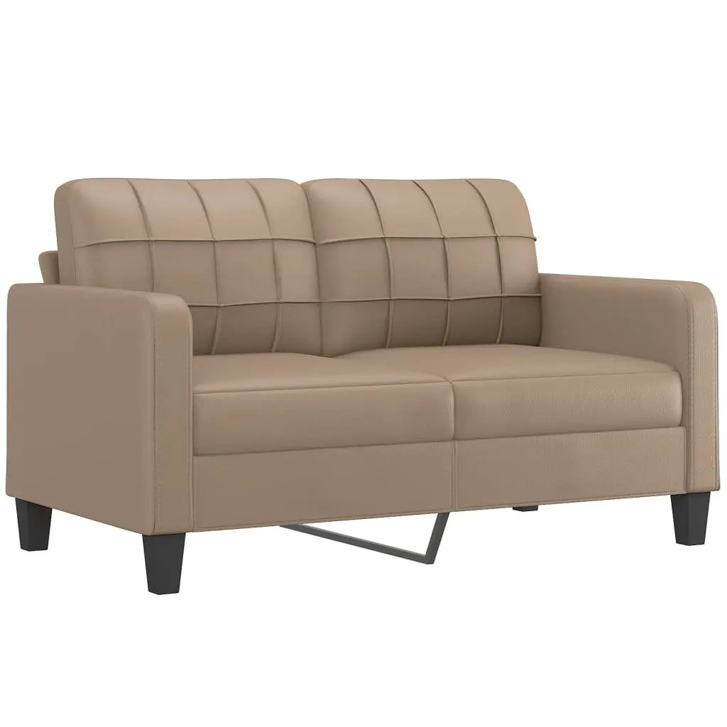 Sofa Set Brown Faux Leather 2 Piece Lounge Couch