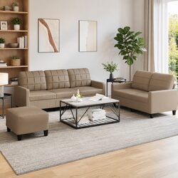 Friendly 3 Piece Sofa Set with Cushions and Footstool