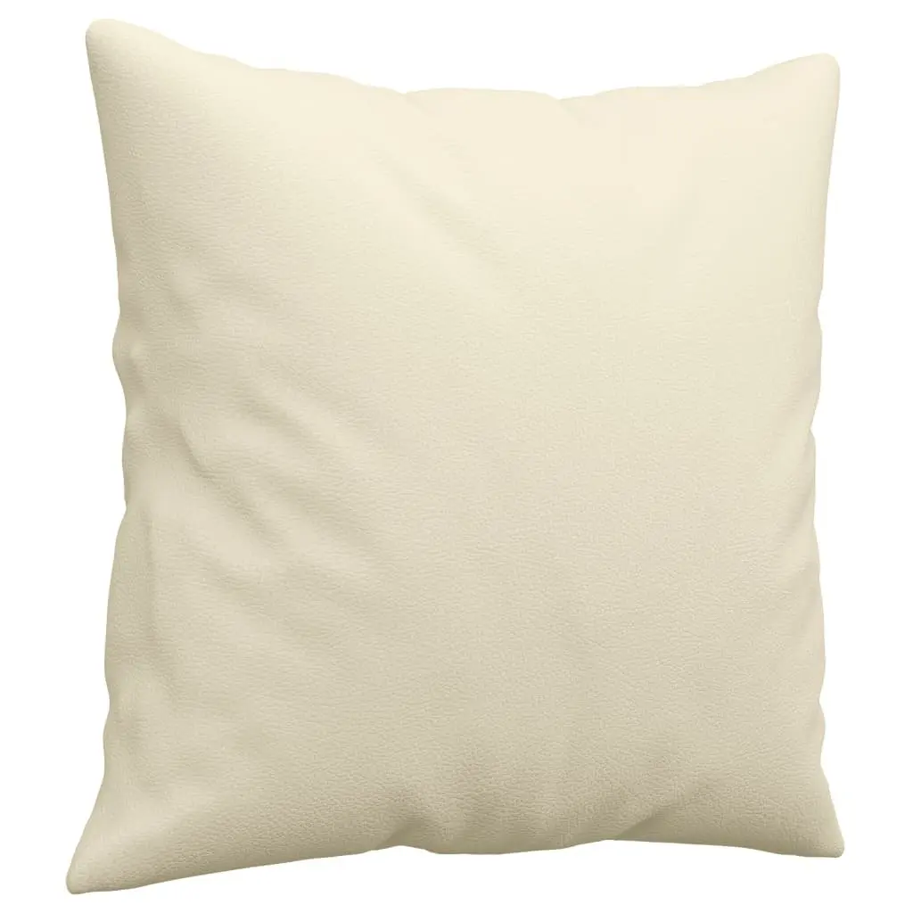 Sofa Set Cream Faux Leather 2 Piece