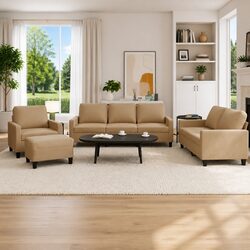 Your Perfect 4 Piece Sofa Set with Footstool for Relaxation