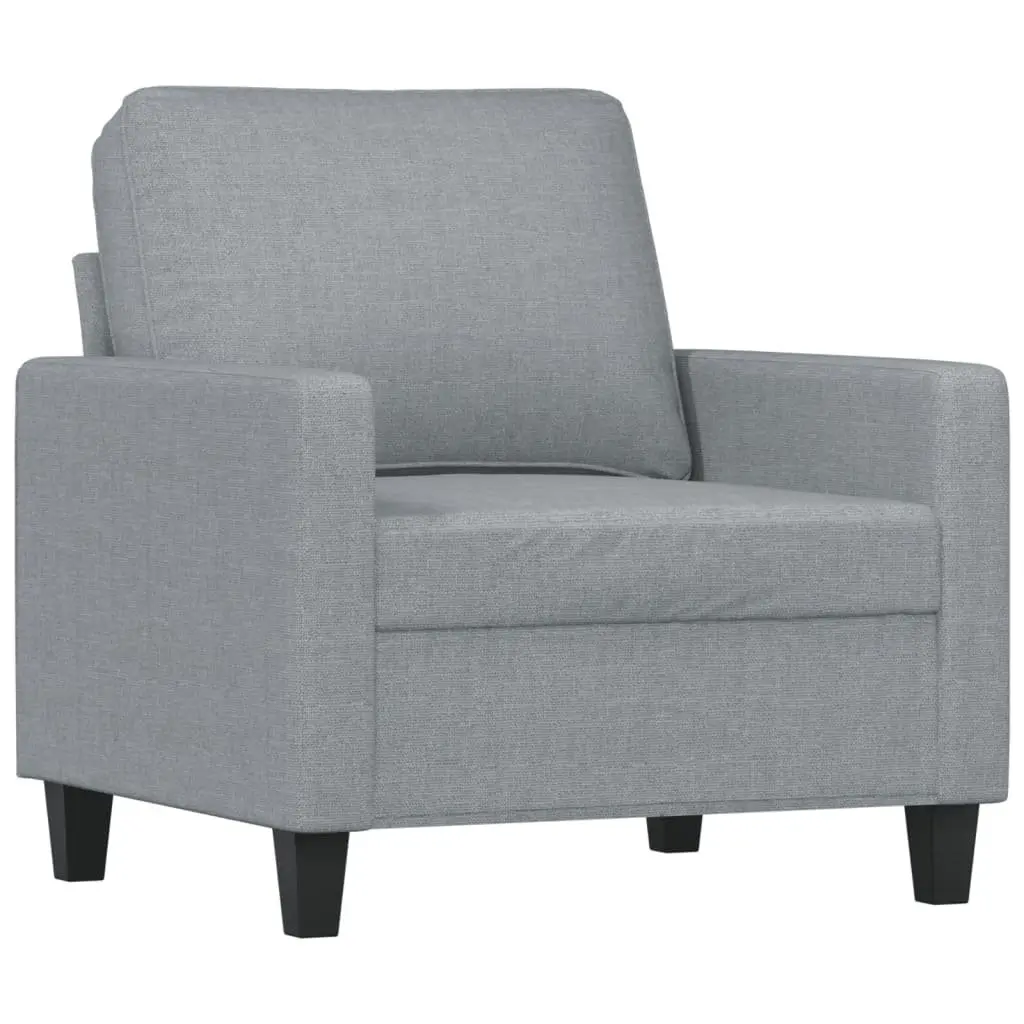 3 Piece Sofa Set Grey Fabric Modern Living Room Furniture Couch with Cushions