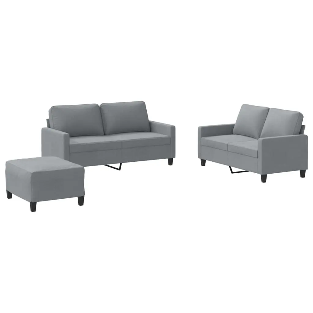 3 Piece Sofa Set with Footstool