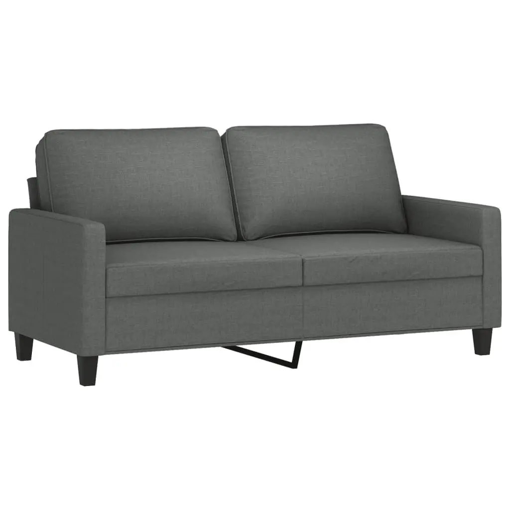 3 Piece Grey Fabric Sofa Set Durable Fabric Compact Size