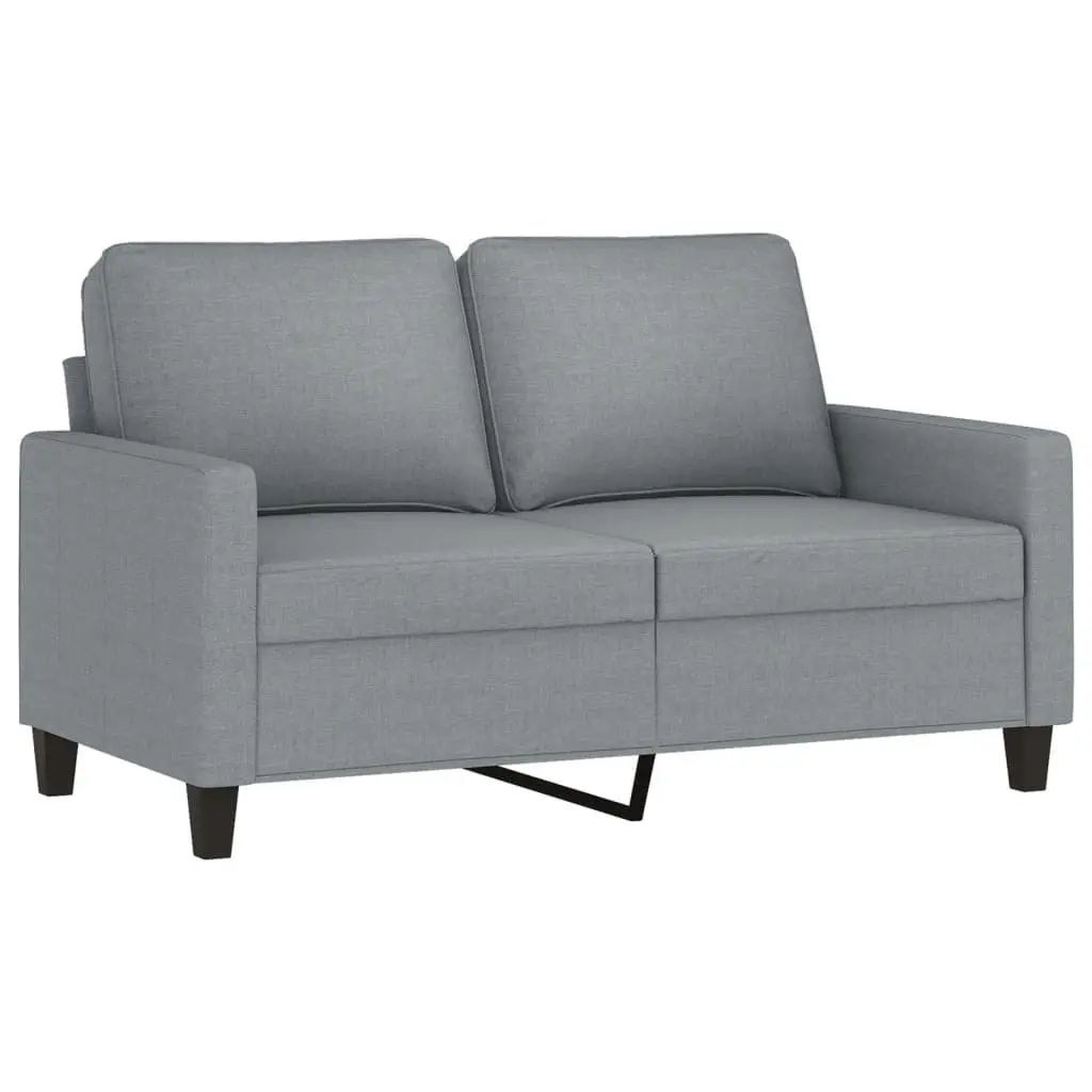 3 Piece Sofa Set with Footstool Grey Fabric Lounge Suite Comfortable Seating