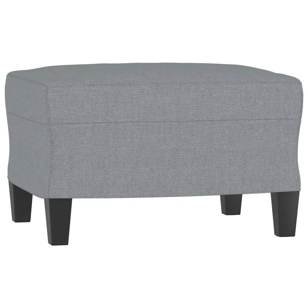 3 Piece Sofa Set with Footstool Grey Fabric Lounge Suite Comfortable Seating