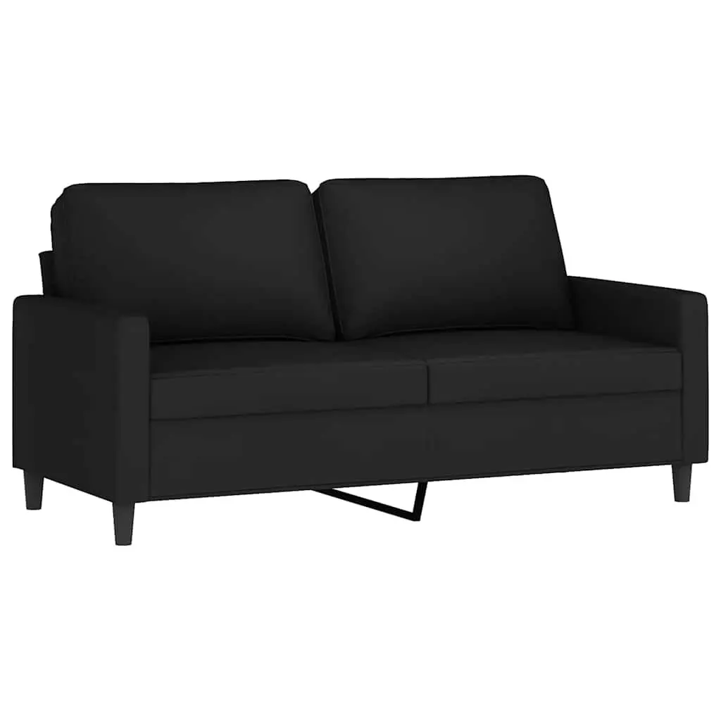 2 Piece Sofa Set with Cushions Black Velvet Lounge Suite Comfortable Seating