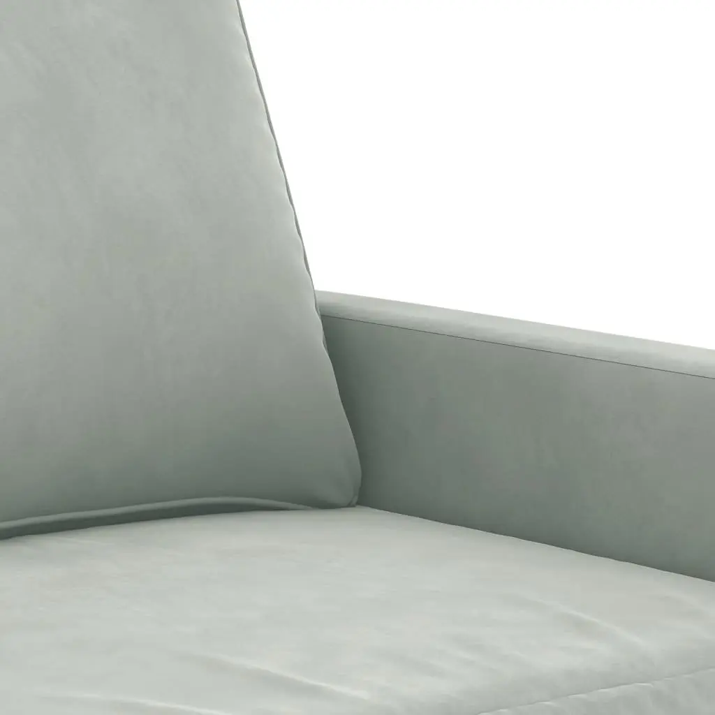 3 Piece Sofa Set Grey Velvet Lounge with Footstool