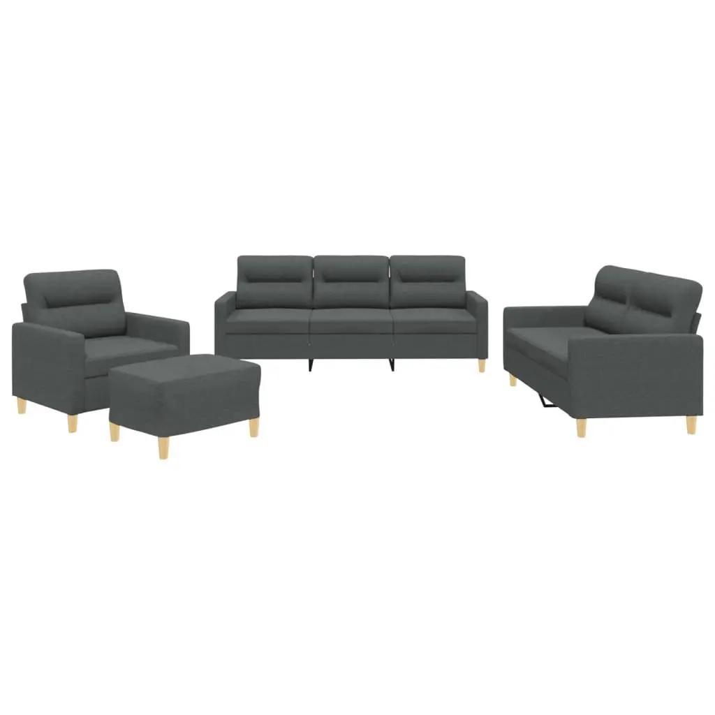 4 Piece Grey Sofa Set