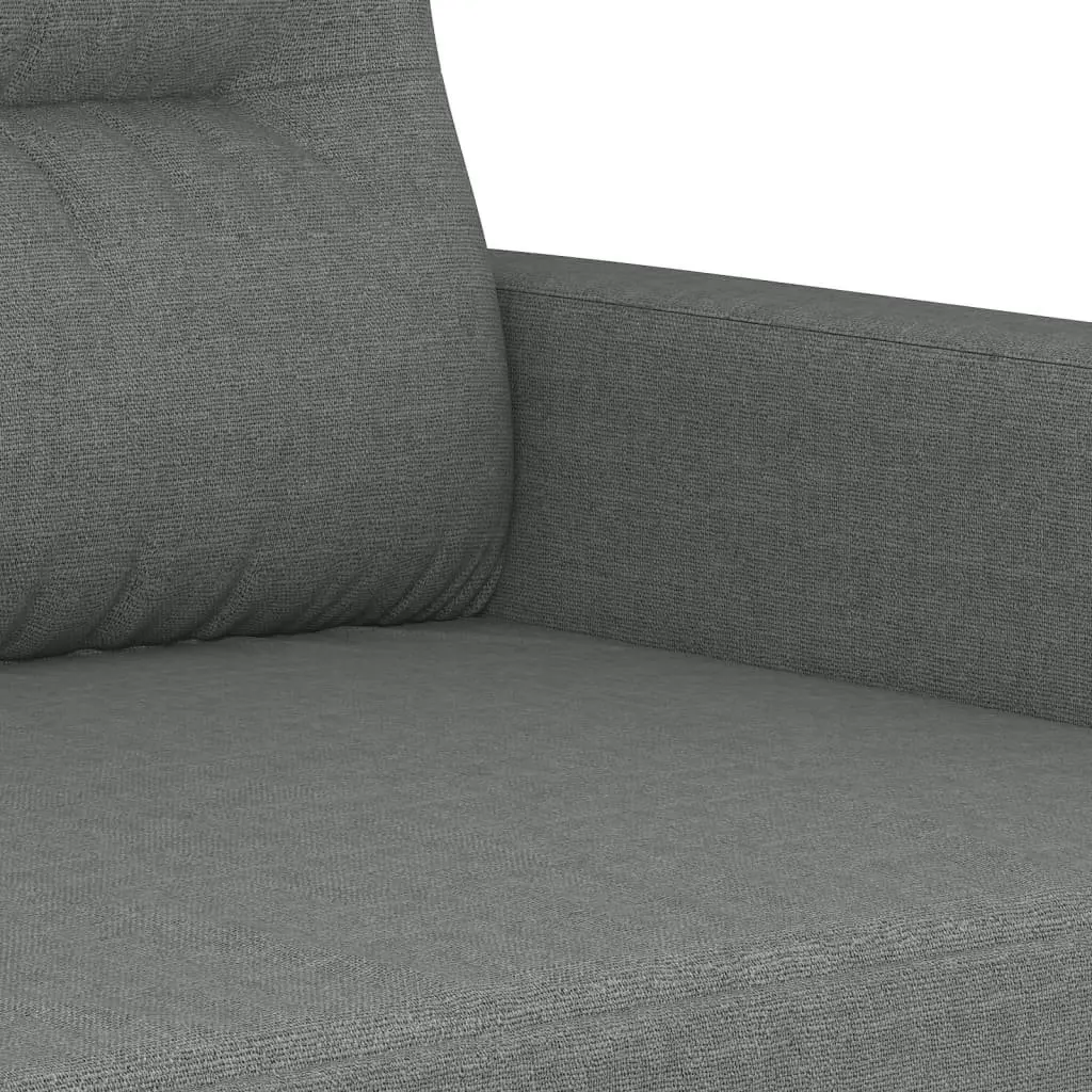 Grey Fabric Lounge Suite 3 Piece Sofa Set with Roll Pillows