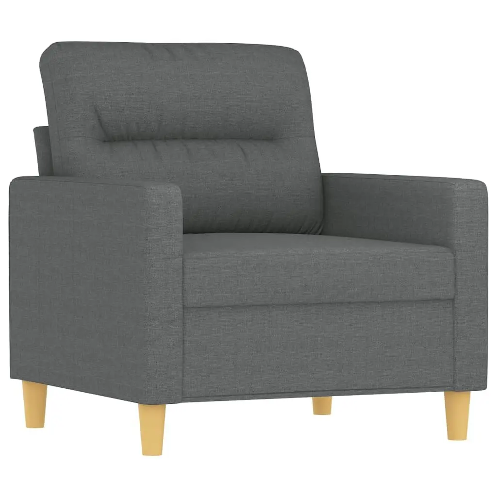 4 Piece Sofa Set Grey Fabric with Pillows Footstool Living Room Lounge Suite