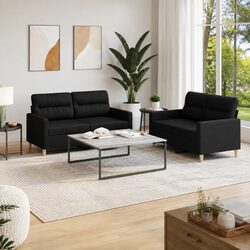 Your New Favorite 2 Piece Black Sofa Set Awaits