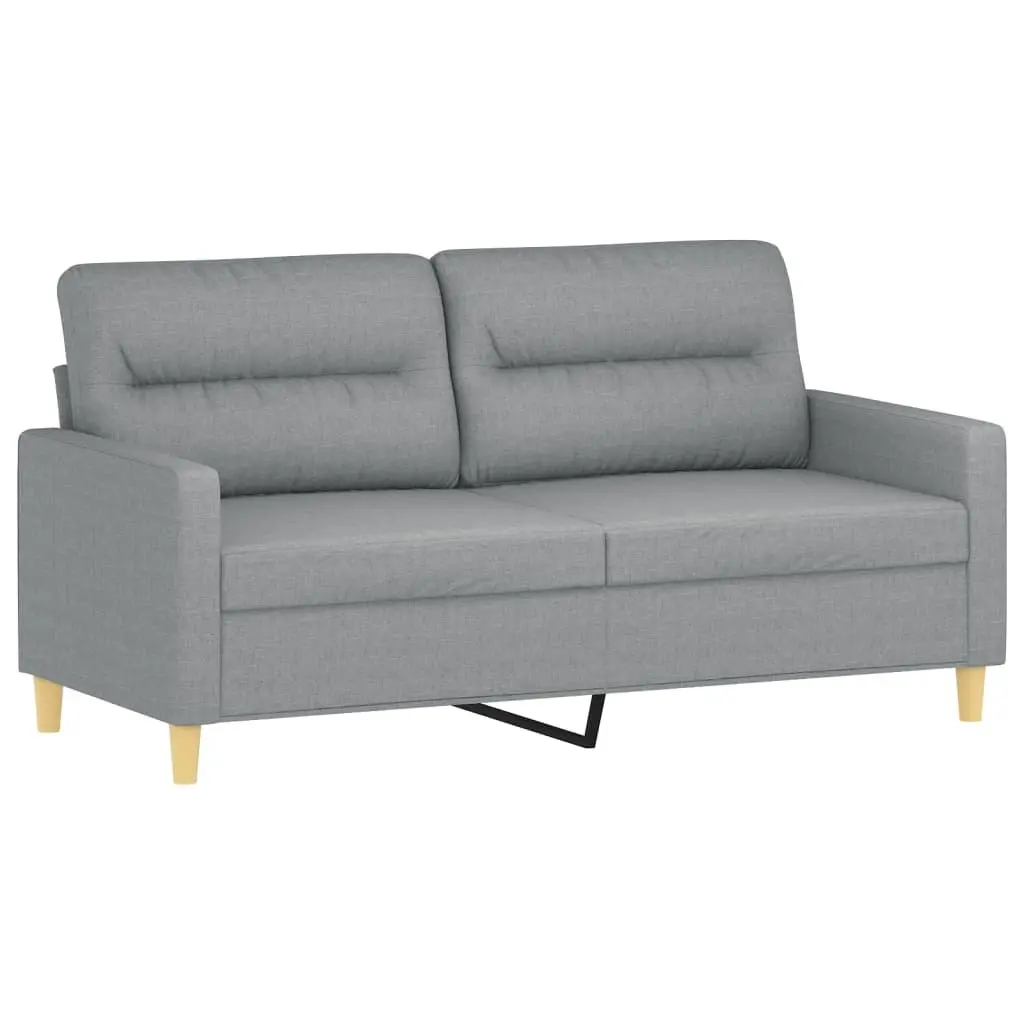 3 Piece Sofa Set Grey Fabric Compact Living Room Furniture