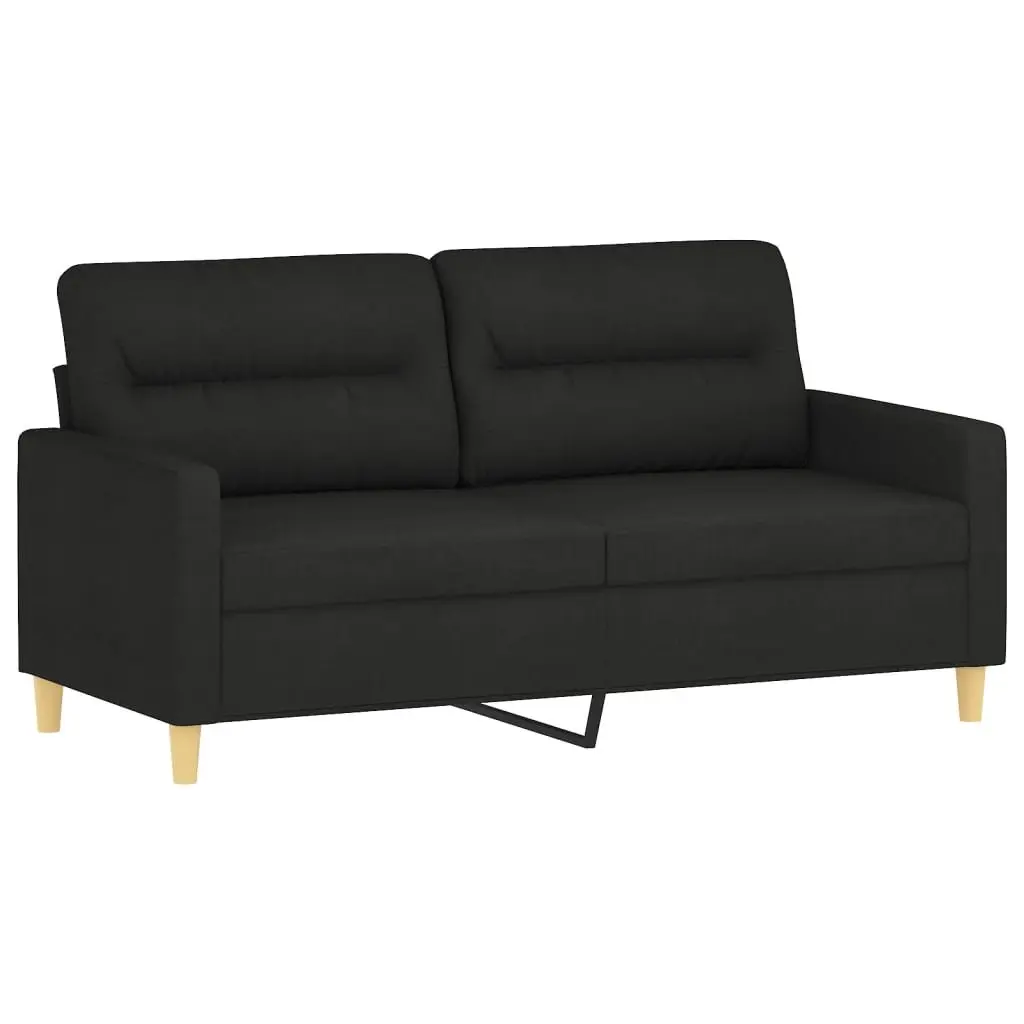 3 Piece Black Fabric Sofa Set